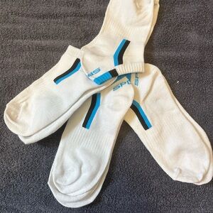Youths White and Blue Sports Socks Lot of 4 Pair